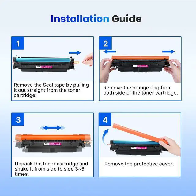 Alt view image 5 of 6 - 210A 210X Toner - 4301fdw 4201dn Toner Work with HP 210A Cartridges 4 Pack Compatible for HP Color LaserJet Pro MFP 4301fdw 4301fdn 4201dn 4201dw, W2100X W2100A Printer (with Chip)