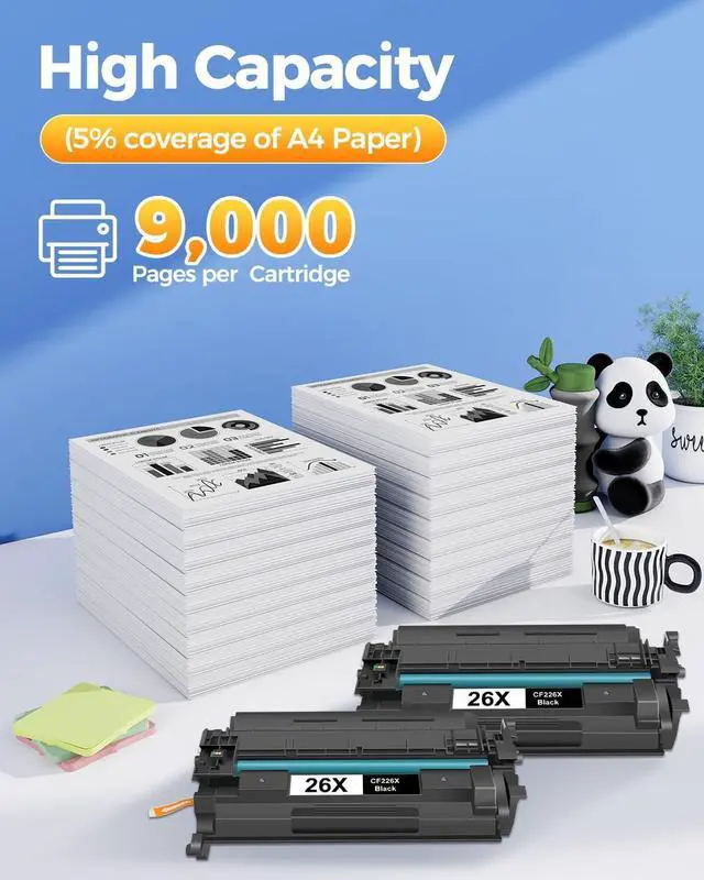 Alt view image 2 of 7 - 2-Pack 26X Black Toner Cartridge CF226X Compatible for HP Printer