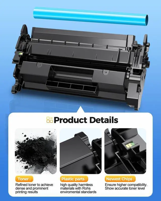 Alt view image 5 of 7 - 2-Pack 26X Black Toner Cartridge CF226X Compatible for HP Printer