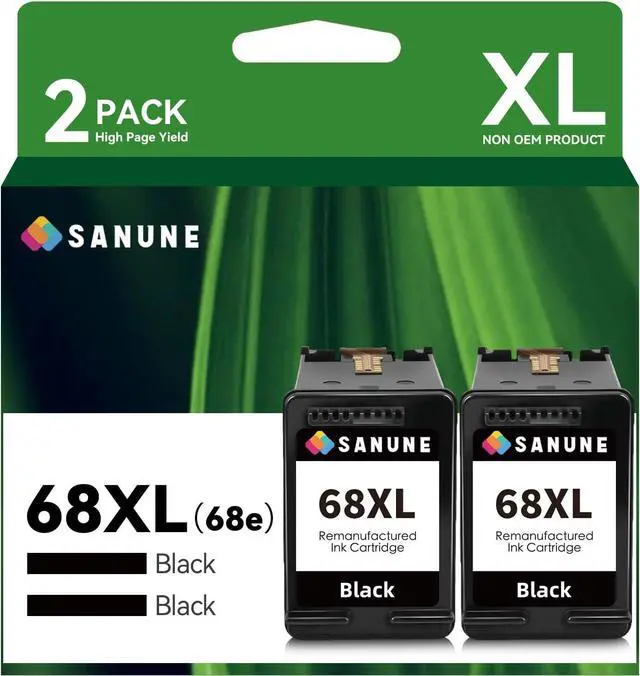 Main image of 68XL Ink Cartridge Replacement for HP 68 68e Black Ink Cartridges for HP Envy 6110e 6120e 6122e 6130e 6132e 6133e 6520e 6530e 6531e 6532e 6552e 6555e 6558e Printer (2-Pack)