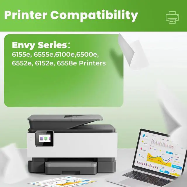 Alt view image 2 of 7 - 68XL 68e 68 Ink Cartridges Combo Pack for Envy 6155e 6555e Ink Cartridge