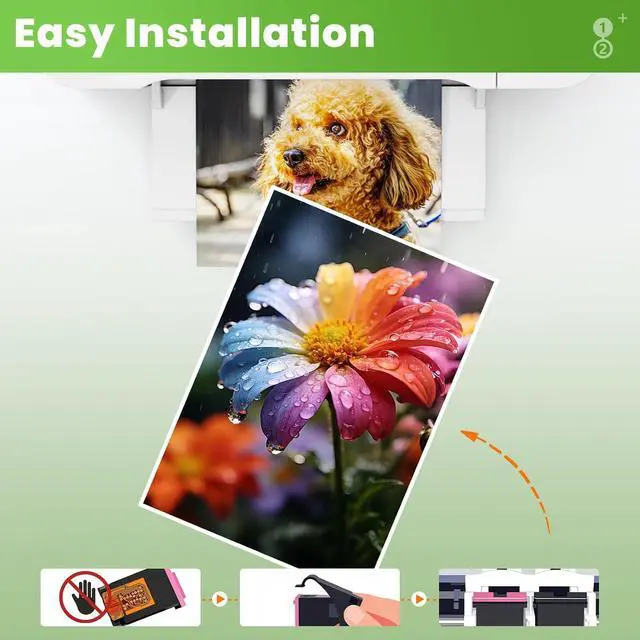 Alt view image 4 of 7 - 68XL 68e 68 Ink Cartridges Combo Pack for Envy 6155e 6555e Ink Cartridge