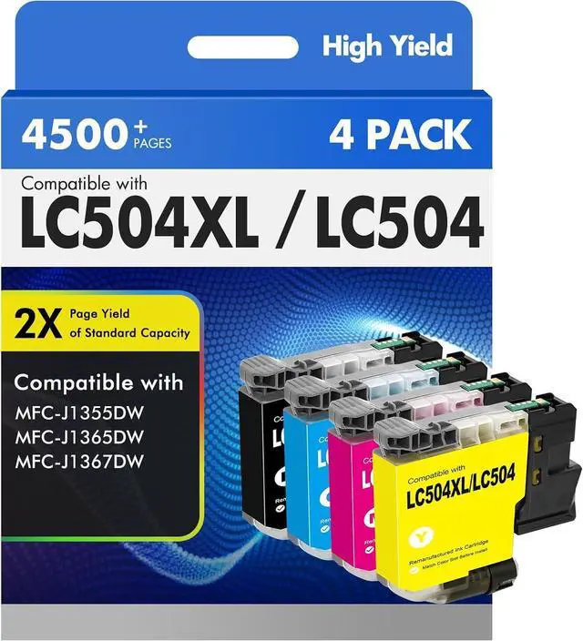 Main image of LC504XL LC504 Ink Cartridges for Brother Printers MFC-J1355DW MFC-J1365DW