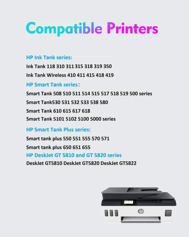 Alt view image 2 of 5 - M0H50A Tri-Color Printhead for HP Smart Tank 5100 5101 5102 5000 Series Smart Tank Plus 651 551 570 Smart Tank 515 530 580 583 HP Ink Tank 415 410 315 Printers