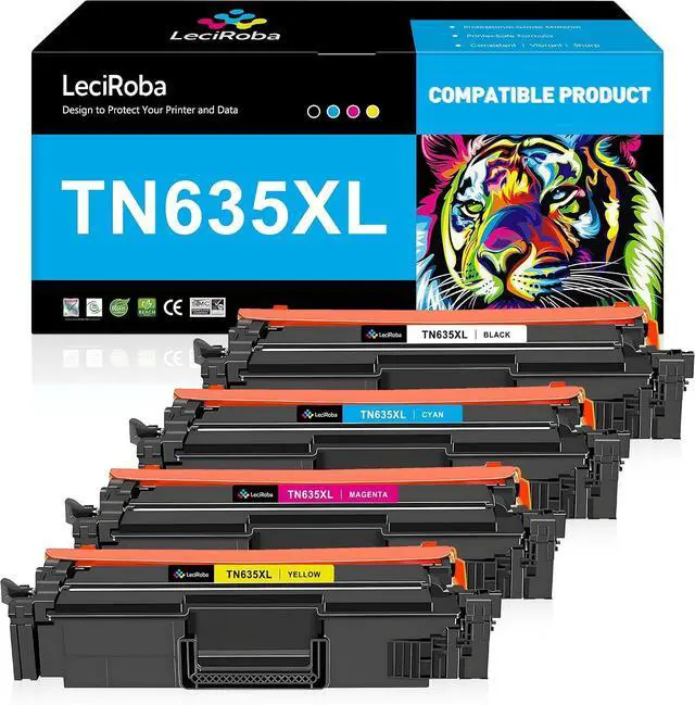 Main image of LeciRoba Compatible TN635XL Toner Cartridge Replacement for Brother TN-635XL for Brother HL-L8430CDW HL-L8430CDWT HL-L8570CDW MFC-L8730CDW MFC-L8930CDW MFC-L8970CDW MFC-EX575 Printer (4-Pack)