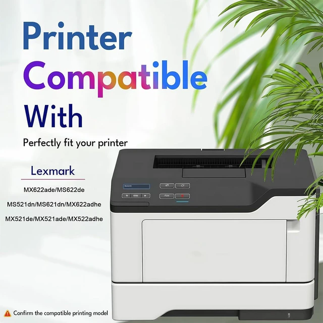 Alt view image 3 of 7 - 56F1U00 Toner Cartridge (with Chip) Compatible with Lexmark 56F1U00 56F1H00 Black Toner Cartridge for Lexmark MS521, MS621, MS622, MX521, MX522, MX622, MS521dn, MX521ade, MS621dn Printers 25000 Pages