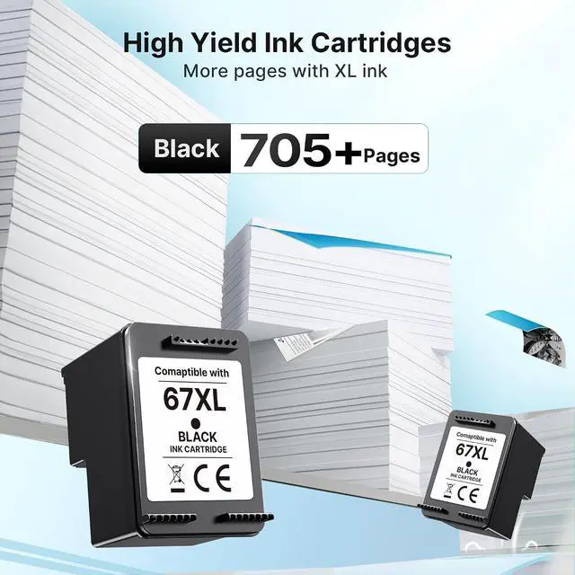 Alt view image 2 of 6 - 67XL Black Ink Cartridge 2 Black Pack