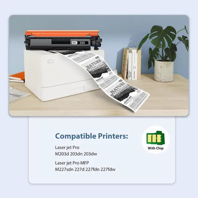 Alt view image 2 of 7 - 30X CF230X Toner Cartridges 2 Black Compatible for HP 30X CF230X 30A CF230A Toner Cartridge High Yield Compatible for HP Laser Jet Pro MFP M227fdw M203dw M203dn M227fdn M227 M227sdn M203d M203 Printer