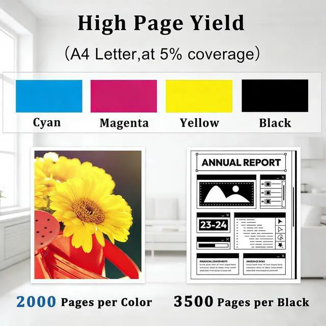 Alt view image 4 of 7 - LC3033XXL LC3033 BK/C/M/Y Ink Cartridges Super High Yield (4-Pack) - Replacement for Brother LC3033 LC3035 Ink Cartridges Work with MFC-J995DW MFC-J815DW MFC-J805DW MFC-J995DW XL MFC-J805DW XL Printer