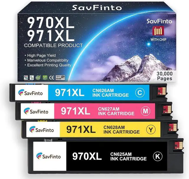Main image of 970XL 971XL Ink Cartridges High Yield Combo Pack Compatible with HP 970XL 971XL 970 971 Ink Cartridges Work for HP OfficeJet Pro X451dw X451dn X476dw X476dn X576dw X551dw Printer (4-Pack)