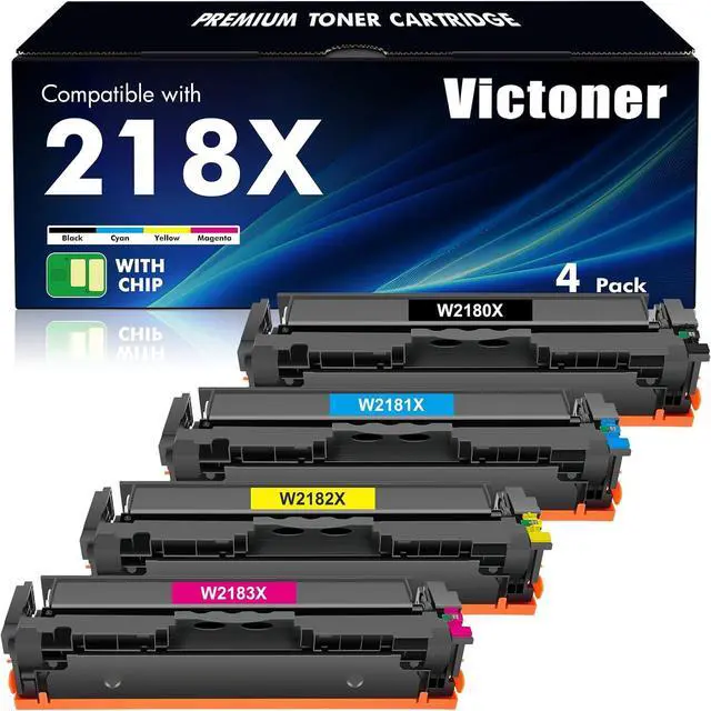 Main image of 218X Toner Cartridges 4 Pack with Chip 218A for HP 218X 218 High Yield