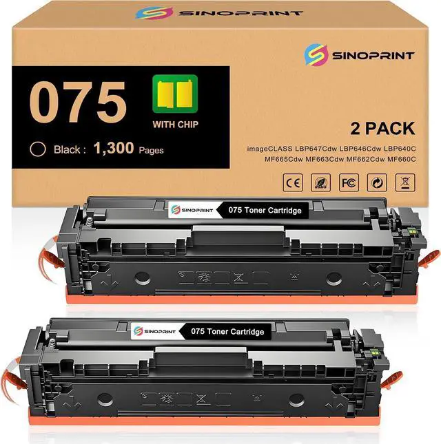Main image of 075 Toner Cartridge Black Compatible for 075 075H crg-075 crg075 Works for Color imageCLASS MF662Cdw MF663Cdw MF665Cdw LBP646Cdw LBP647Cdw LBP640 MF660 Series Printer(2 Pack, Black)