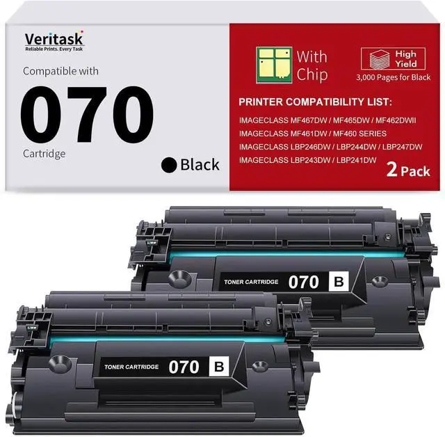 Main image of 070 Black Toner Cartridge Replacement for Canon 070 070H CRG070 Toner Cartridge Compatible with Canon ImageCLASS MF465dw MF462dw MF460dw LBP246dw LBP247dw LBP243dw LBP240dw Laser Printers, 2-Pack