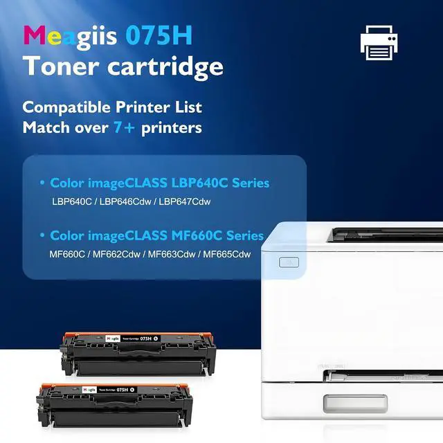 Alt view image 2 of 7 - 075H Black Toner Cartridge with Chip 2-Pack, Replacement for Canon 075H 075