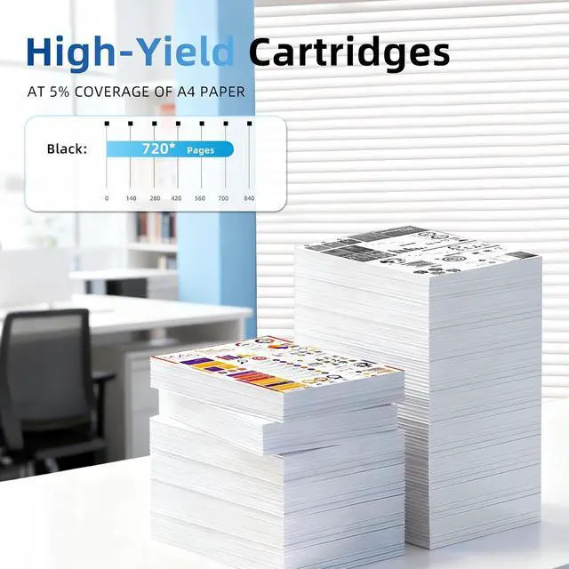 Alt view image 3 of 7 - 61XL High Yield Ink Cartridge Replacement for HP61XL HP61 61 XL Combo Pack Compatible with HP Envy 4500 OfficeJet 1012 DeskJet 1000 2546P 2546R (Black 2 Pack)