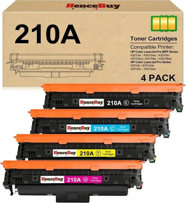 Main image of 210A Toner Cartridges with Chip Replacement for HP 210A 210X Toner Work for HP Color LaserJet Pro MFP 4301fdw 4301fdn Pro 4201dw 4201dn Series Printer Ink W2100A W2100X High Yield (4-Pack)
