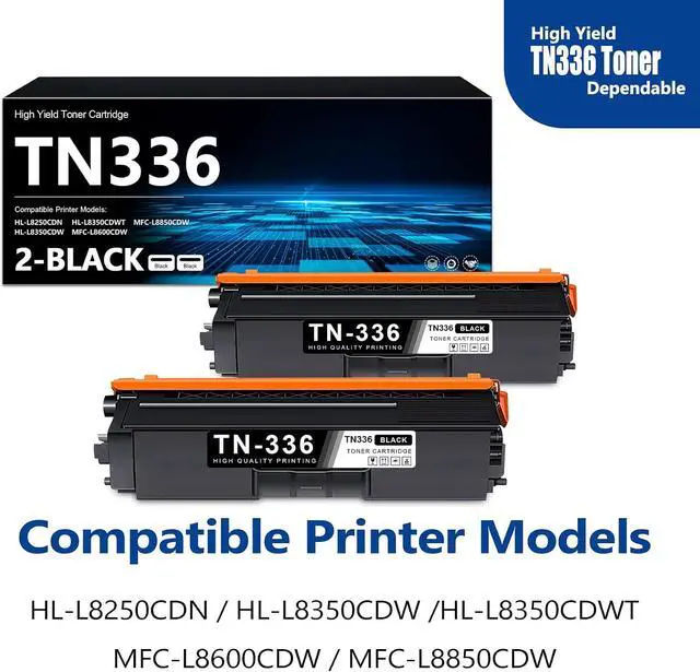 Alt view image 2 of 7 - TN336BK High-Yield Black Toner Cartridge 2 Pack TN-336BK MFC-L8850CDW Toner