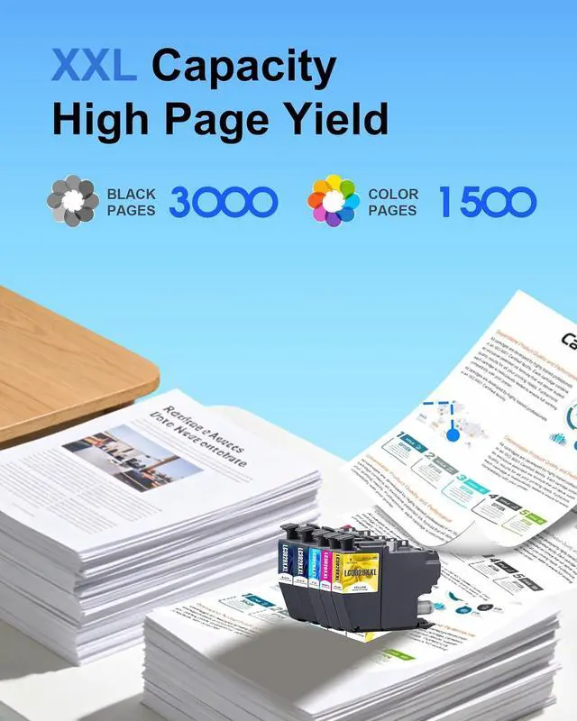 Alt view image 3 of 7 - LC3029XXL Ink Cartridges 5 Pack Super High Yield Replacement for Brother LC3029 LC3029 XXL Work with MFC-J5830DW MFC-J5830DWXL MFC-J5930DW MFC-J6535DW MFC-J6535DWXL MFC-J6935DW Printers (2BK/C/M/Y)
