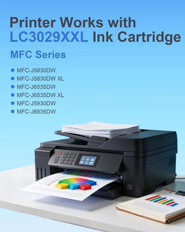 Alt view image 2 of 7 - LC3029XXL Ink Cartridges 5 Pack Super High Yield Replacement for Brother LC3029 LC3029 XXL Work with MFC-J5830DW MFC-J5830DWXL MFC-J5930DW MFC-J6535DW MFC-J6535DWXL MFC-J6935DW Printers (2BK/C/M/Y)