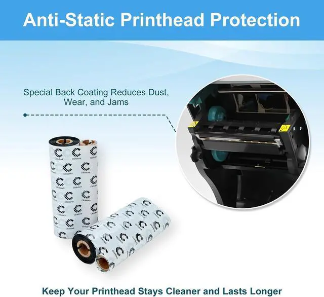 Alt view image 4 of 7 - Enhanced Wax Thermal Transfer Ribbon, 4.33'' x 244', 24 Rolls