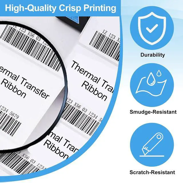 Alt view image 3 of 7 - Enhanced Wax Thermal Transfer Ribbon, 4.33'' x 244', 24 Rolls