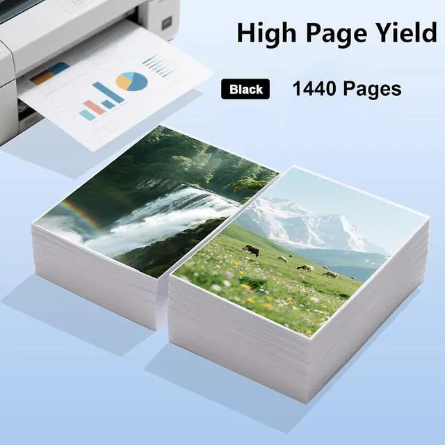 Alt view image 5 of 7 - 2 Pack 68xl 68e 68 Black Ink Cartridge Use for Envy 6152e 6155e 6552e 6555e 6558e Printers (7FP21TN)