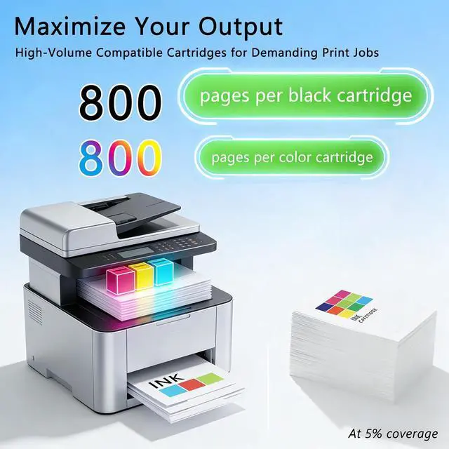 Alt view image 4 of 7 - 910XL Ink Cartridges Combo Pack, 2Black Cyan Magenta Yellow, 5 Pack