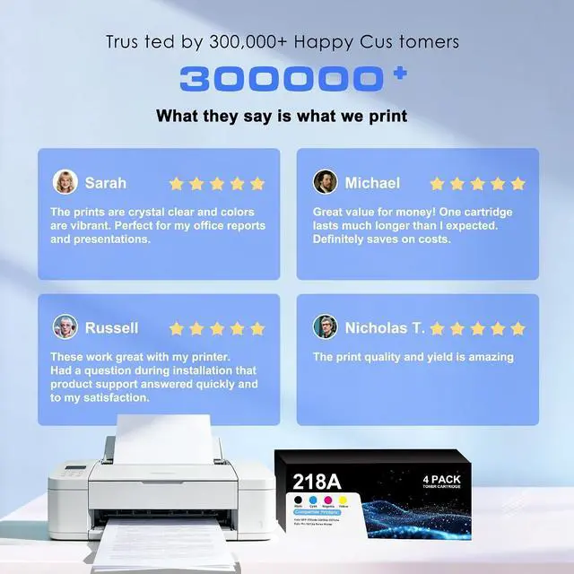 Alt view image 7 of 7 - 218A Toner Cartridges High Yield 4-Pack (C/M/Y/K) with Chip