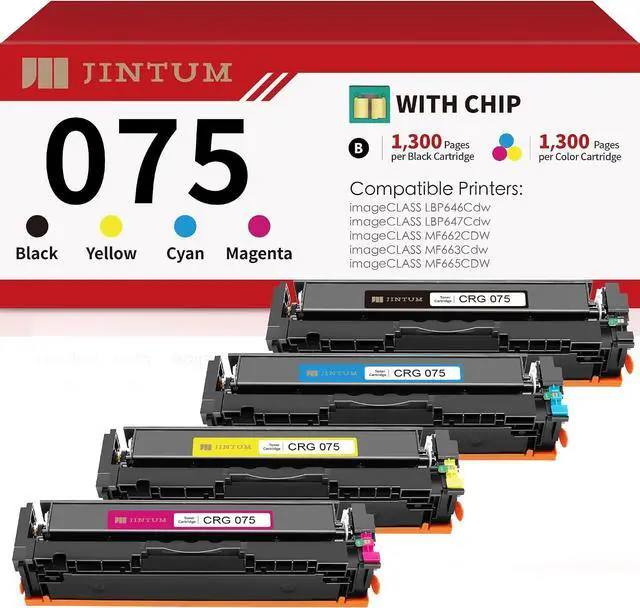 Main image of JINTUM 075 075H Toner Cartridge Compatible with Canon 075 075H Toner Cartridge Set Compatible with Canon ImageCLASS MF665Cdw MF663Cdw MF662Cdw LBP646Cdw LBP647Cdw Printer ( 4 Pack )
