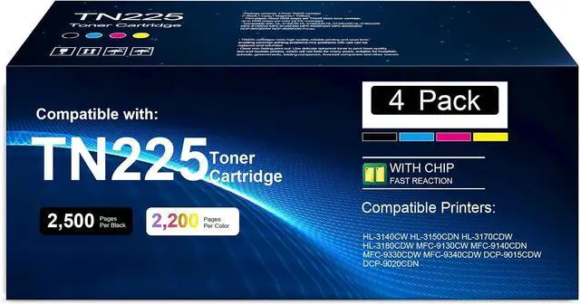Main image of TN221/TN225 High Yield Toner Cartridges (4-Pack, BK/C/M/Y)