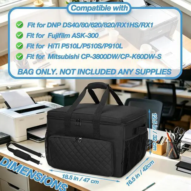 Alt view image 6 of 7 - CROTIRAD Printer Carrying Case Compatible with DNP/Fujifilm/HiTi Photo Printer