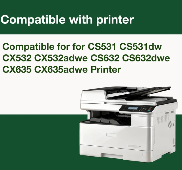 Alt view image 2 of 5 - 75M10K0 75M10C0 75M10M0 75M10Y0 Toner Cartridge Replacement for Lexmark CS531 CX532 Toner Work for CS531 CS531dw CX532 CX532adwe CS632 CS632dwe CX635 CX635adwe Printer 4-Pack