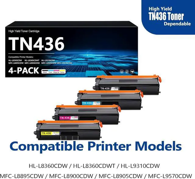 Alt view image 2 of 7 - TN436 Toner Cartridge Set 4-Pack Super High Yield MFC-L9570CDW MFC-L8905CDW