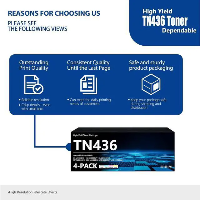 Alt view image 5 of 7 - TN436 Toner Cartridge Set 4-Pack Super High Yield MFC-L9570CDW MFC-L8905CDW