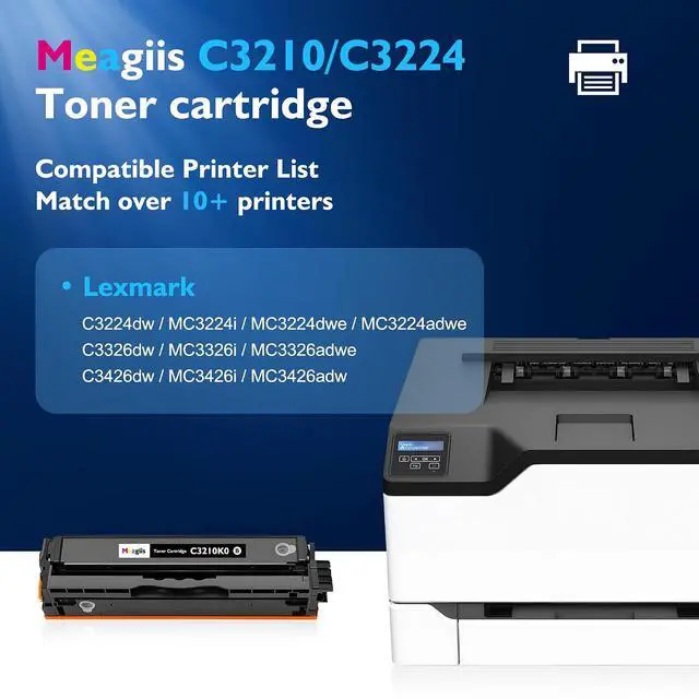 Alt view image 2 of 7 - C3210K0 Black Toner Cartridges (with Chip) Compatible with Lexmark