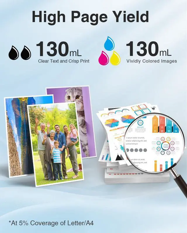 Alt view image 3 of 6 - PFI-107 130ML Ink Tank Compatible with Canon PFI-107 Ink Cartridge, 5-Pack