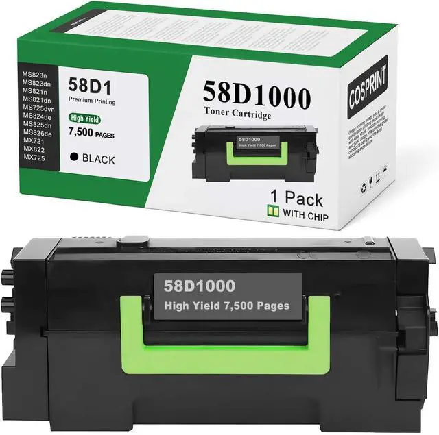 Main image of 58D1000 Toner Cartridge 7,500 Pages(with CHIP) Replacement for Lexmark 58D1000 Black Toner Cartridge for MS725 MS821 MS822 MS823 MS824 MS825 MS826 MX721 MX722 MX725 MX822 MX824 MX826 Laser Printer
