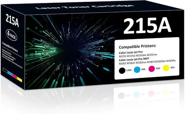 Main image of 215A Toner Cartridges 4Pack Compatible with HP MFP M182 M183 M155 Printer