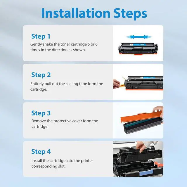 Alt view image 4 of 7 - 215A Toner Cartridges 4Pack Compatible with HP MFP M182 M183 M155 Printer