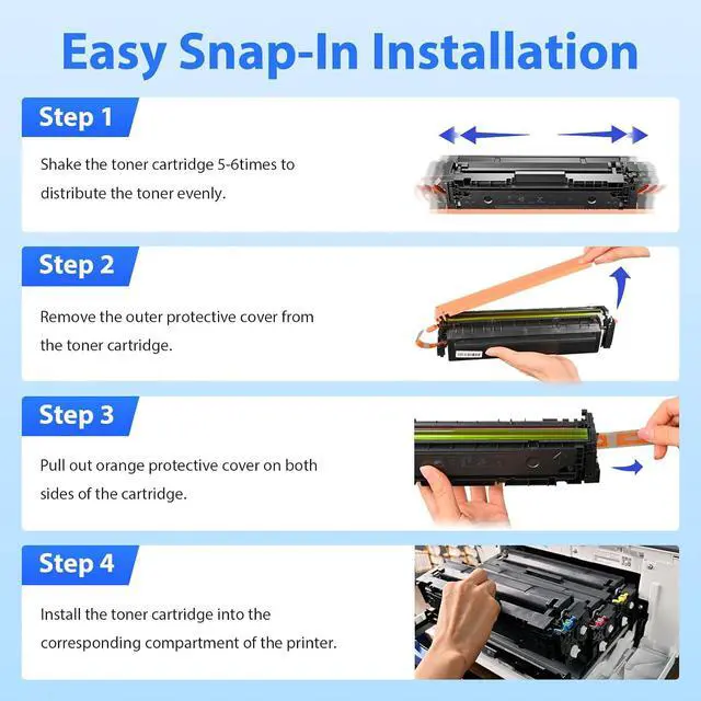 Alt view image 7 of 7 - 218A Toner Cartridges 4 Pack with Chip Compatible Replacement for HP218A 218A Work for Color LaserJet Pro MFP 3301fdw 3301sdw 3301cdw Pro 3201dw Printer W2180A High Yield Toner Cartridges, BCMY