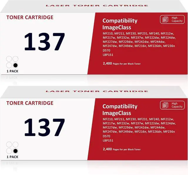 Main image of 137 Black Toner Cartridges 2Pack for Canon CRG-137 MF210 220 230 240 Series