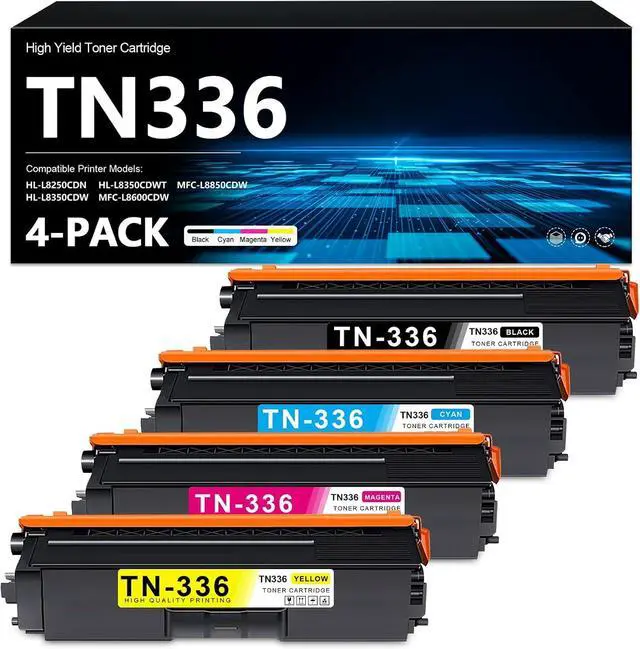Main image of TN336 Toner Cartridge Set 4-Color High Yield MFC-L8850CDW TN-336 Toner