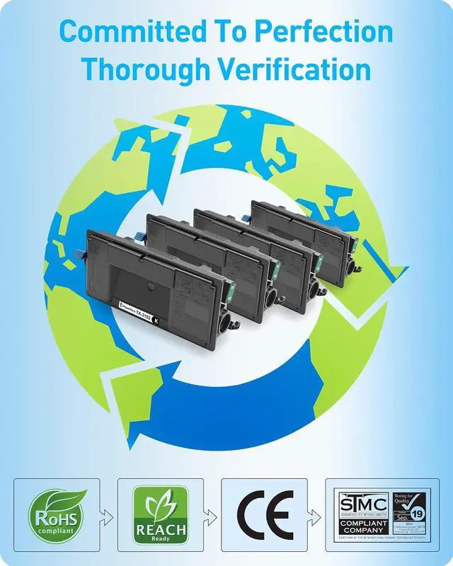 Alt view image 7 of 7 - MasaiMara High Capacity TK-3102 TK 3102 TK3102 1T02MS0US0 12,500 Pages Compatible Toner Cartridges Replacement for Kyocera ECOSYS M3540idn M3040idn FS-2100DN FS-2100D Printer (Black, 4-Pack)