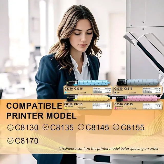 Alt view image 2 of 5 - AltaLink C8130 C8135 Toner Cartridge with New Chip Compatible for Xerox 006R01746 006R01747 006R01748 006R01749 Work for AltaLink C8130 C8135 C8145 C8170 C8155 Printers (4-Pack,BMCY)