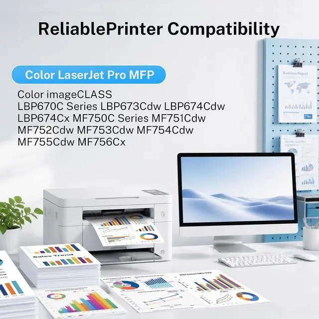 Alt view image 2 of 7 - 069 Toner Cartridge Replacement for Canon Color imageCLASS MF753Cdw MF752Cdw MF756Cx LBP674Cdw LBP673Cdw, Compatible High Yield Color Laser Toner Cartridge Set with Black Cyan Magenta Yellow, 4 Pack