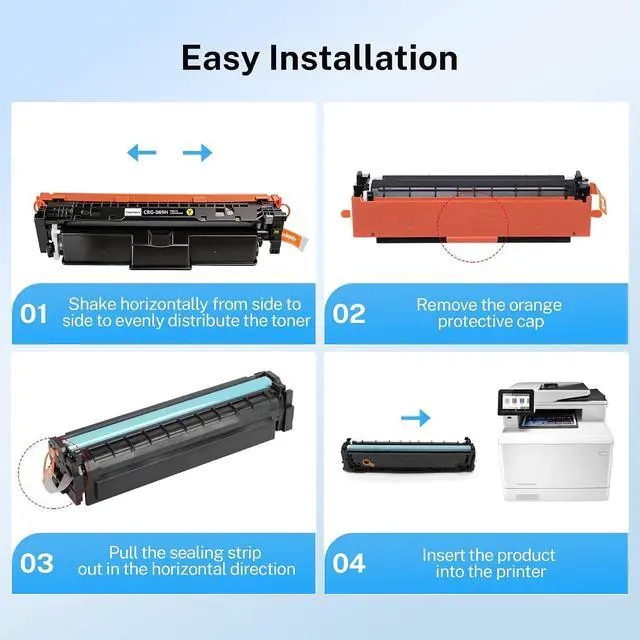 Alt view image 7 of 7 - 069 Toner Cartridge Replacement for Canon Color imageCLASS MF753Cdw MF752Cdw MF756Cx LBP674Cdw LBP673Cdw, Compatible High Yield Color Laser Toner Cartridge Set with Black Cyan Magenta Yellow, 4 Pack