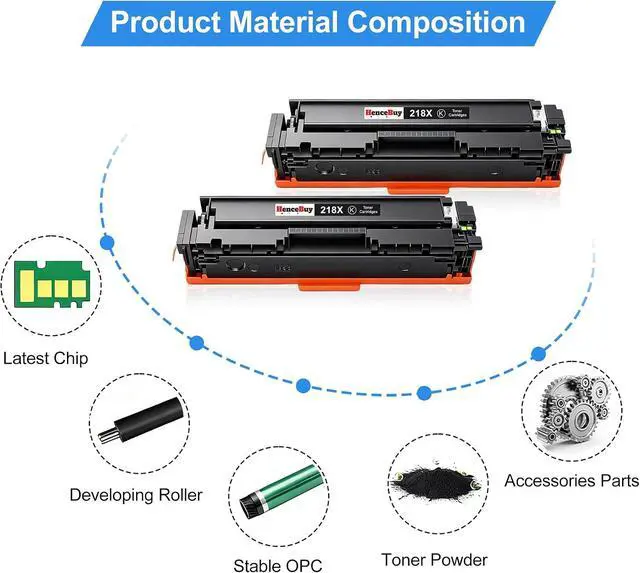 Alt view image 5 of 7 - Compatible 218X W2180X Black Toner Cartridge (with Chip)