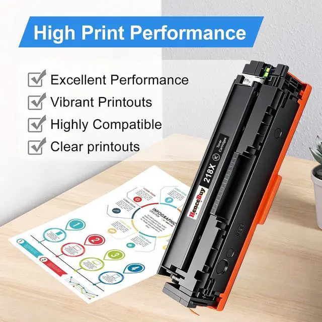 Alt view image 6 of 7 - Compatible 218X W2180X Black Toner Cartridge (with Chip)