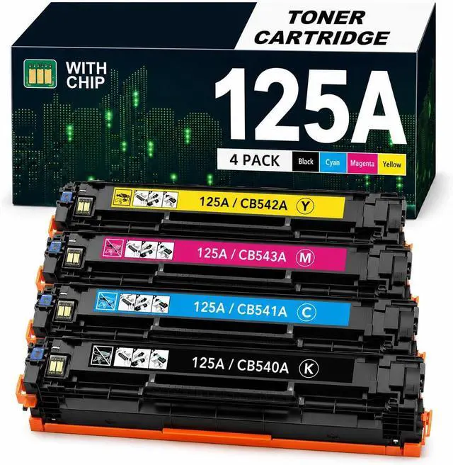Main image of LUMSON 125A Toner Cartridge 4 Pack with Chip Compatible with HP CB540A