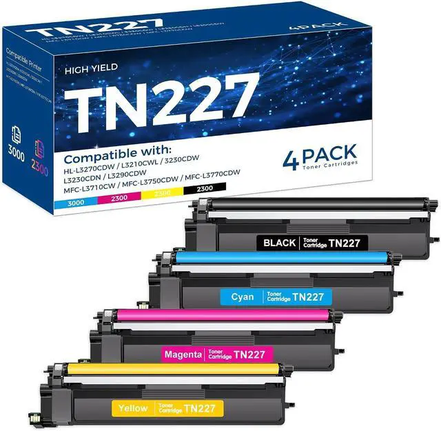 Main image of TN227 TN-227BK/C/M/Y Toner Cartridge 4 Pack Compatible for Brother TN227